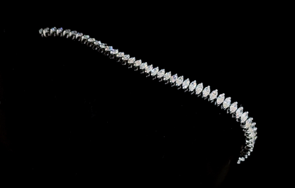 Leilany 3 Carat Marquise Cut Lab Grown Diamond Bracelet in 14k White Gold Other Side