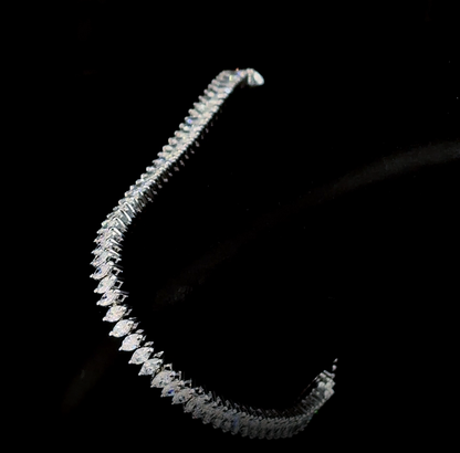 Leilany 3 Carat Marquise Cut Lab Grown Diamond Bracelet in 14k White Gold Side