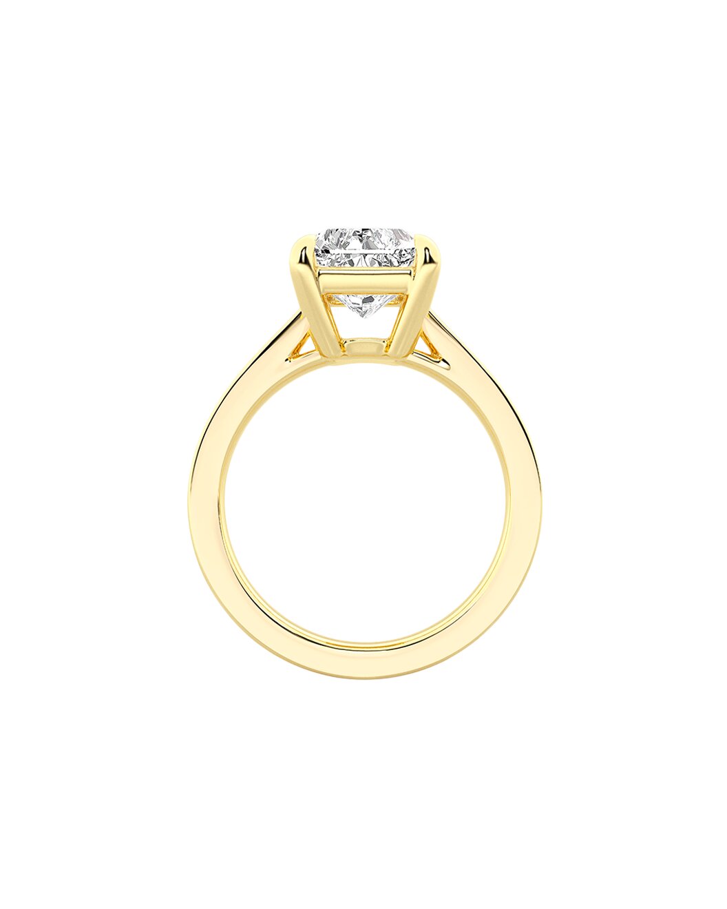 Levana 7 Carat Radiant Cut Lab Grown Diamond Engagement Ring in 14k Yellow Gold