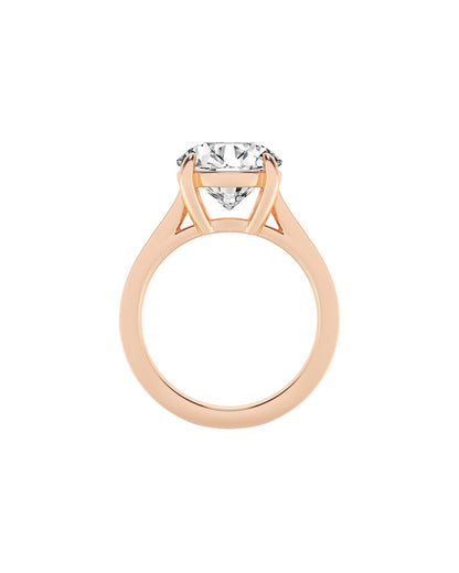 Liorielle 5 Carat Faceted Round Cut Lab Grown Diamond Engagement Ring in 14k Rose Gold Back View