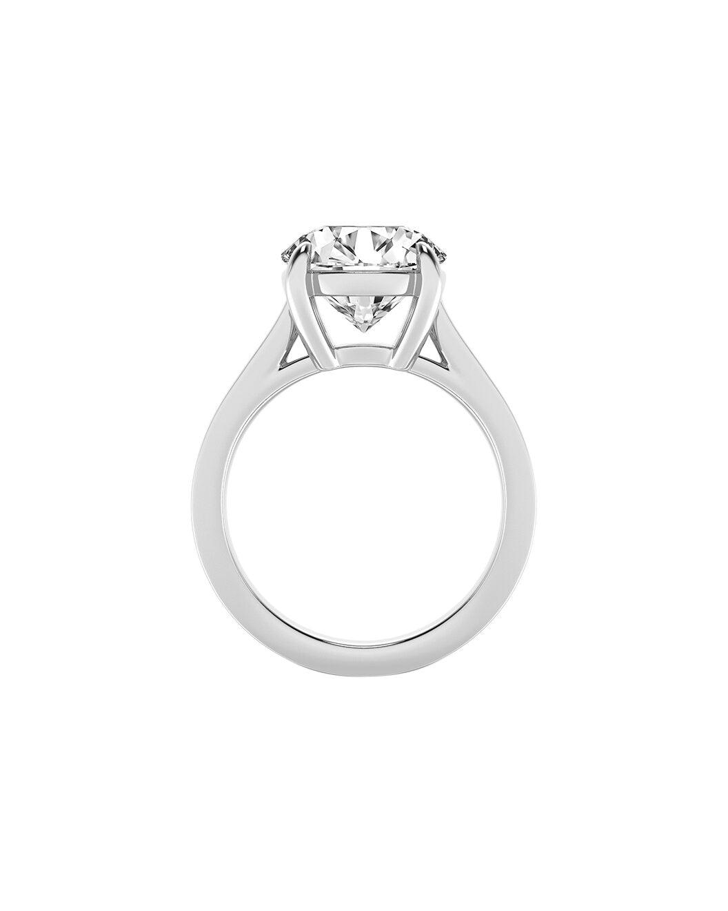 Lunarae 5 Carat Faceted Round Cut Lab Grown Diamond Engagement Ring in 14k White Gold Back View