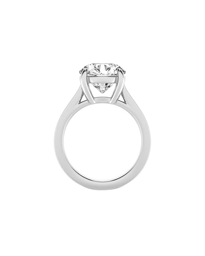 Lunarae 5 Carat Faceted Round Cut Lab Grown Diamond Engagement Ring in 14k White Gold Back View