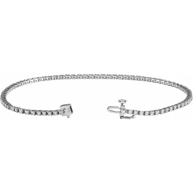 Licia 1 Carat Round Cut Lab Grown Diamond Line Bracelet in 14k White Gold Back
