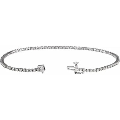 Licia 1 Carat Round Cut Lab Grown Diamond Line Bracelet in 14k White Gold Back
