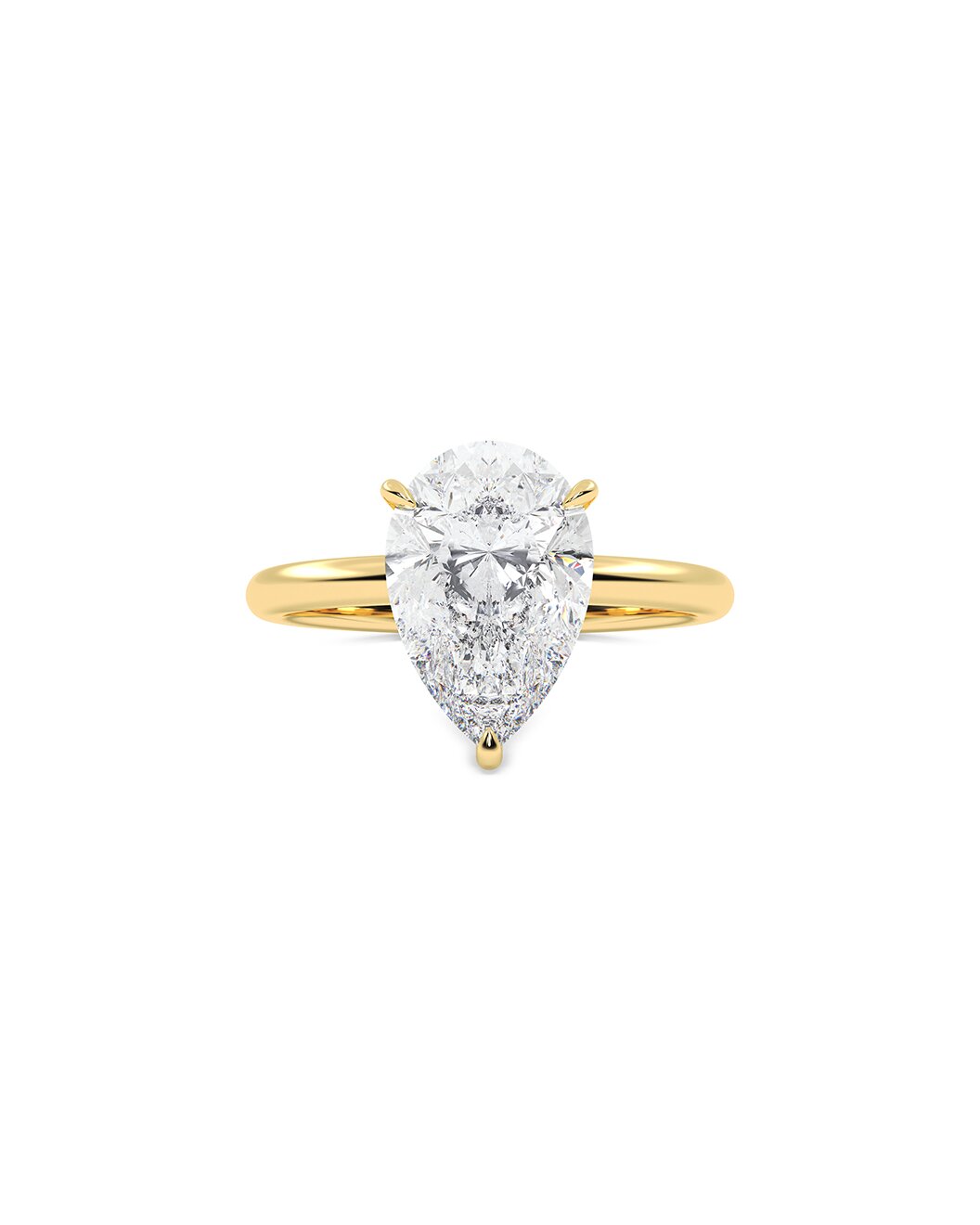 Lihanna 3 Carat Pear Cut Lab Grown Diamond Engagement Ring in 14k Yellow Gold
