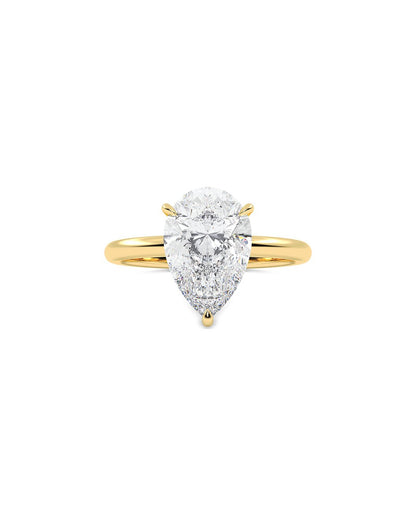 Lihanna 3 Carat Pear Cut Lab Grown Diamond Engagement Ring in 14k Yellow Gold
