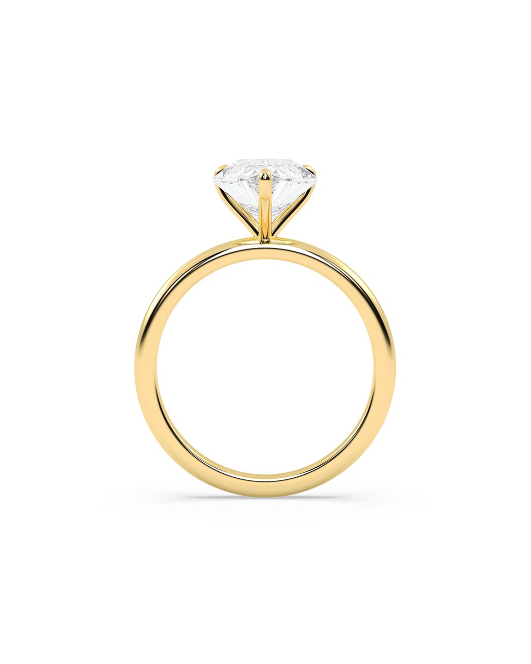 Lihanna 3 Carat Pear Cut Lab Grown Diamond Engagement Ring in 14k Yellow Gold Back Side