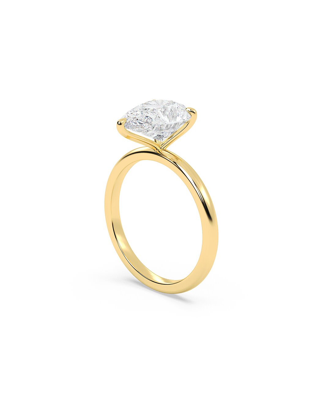 Lihanna 3 Carat Pear Cut Lab Grown Diamond Engagement Ring in 14k Yellow Gold Side View