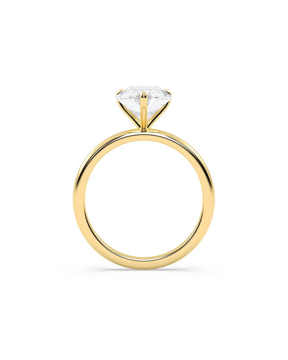 Lihanna 3 Carat Pear Cut Lab Grown Diamond Engagement Ring in 14k Yellow Gold Back Side