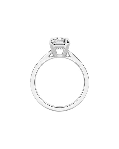 Lilienne 2 Carat Faceted Emerald Cut Lab Grown Diamond Engagement Ring in 14k White Gold Side