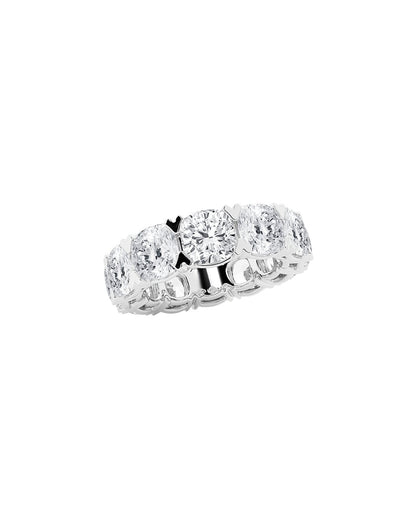 Diamond platinum ring on a white background