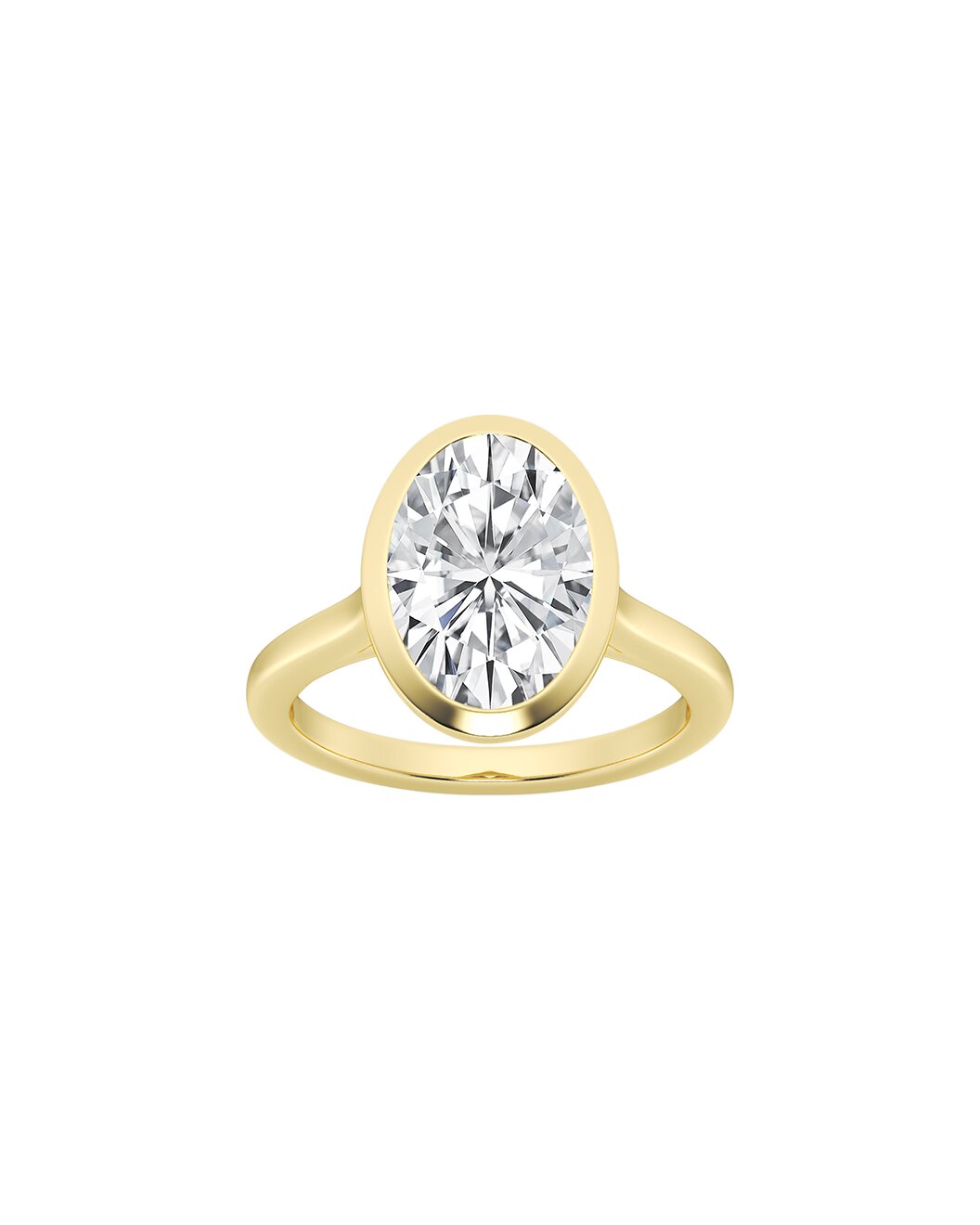 Leta 5 Carat Faceted Oval Cut Lab Grown Diamond Engagement Ring Front view