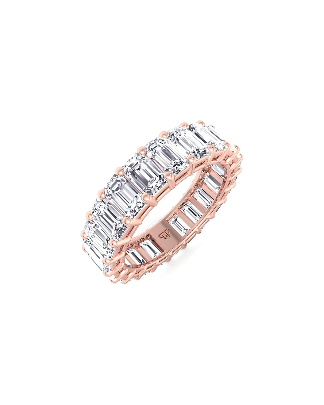 Liorah 12.27 Carat Emerald Cut Lab Grown Diamond Engagement Ring in 14k Rose Gold
