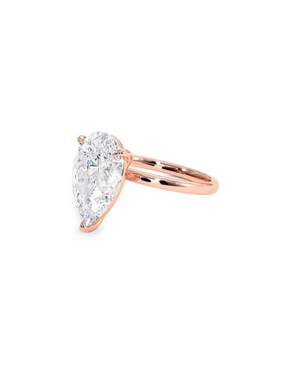 Lioraia 4.01 Carat Pear Cut Lab Grown Diamond Engagement Ring in 14k Rose Gold Side View