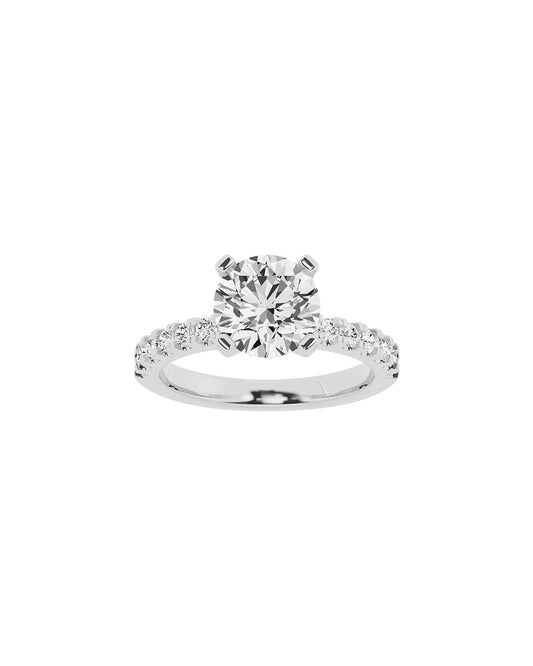 Diamond ring on a white background front