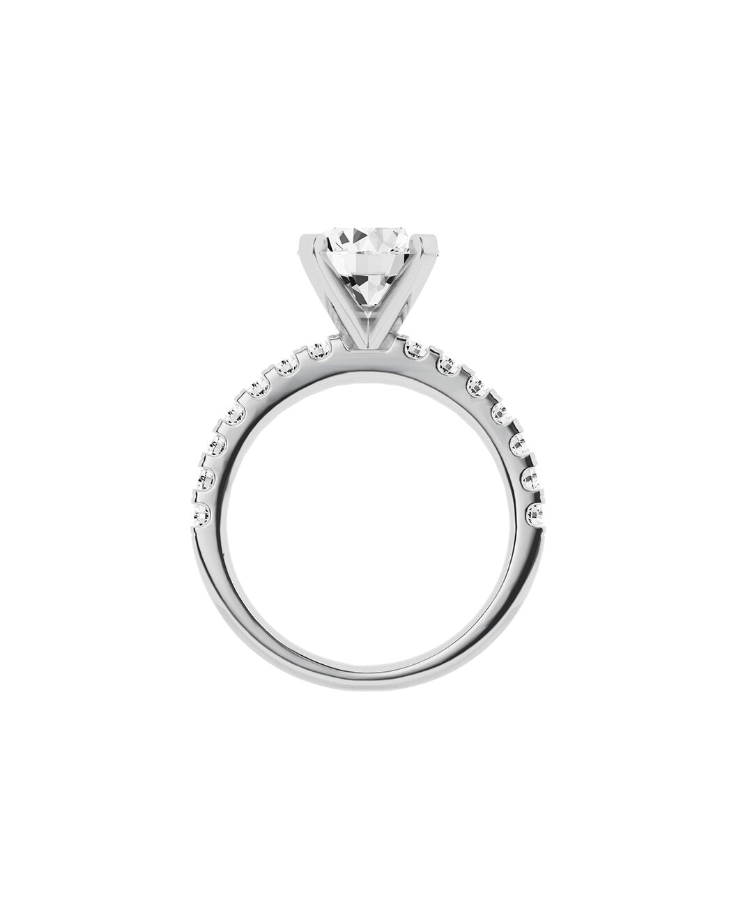 white gold ring with a diamond on a white background side
