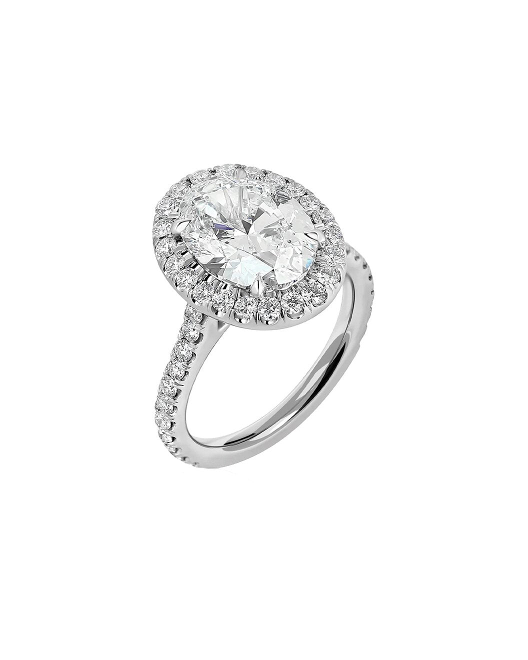 Lioranette 3.50 Carat Oval Cut Lab Grown Diamond Engagement Ring in 14k White Gold side