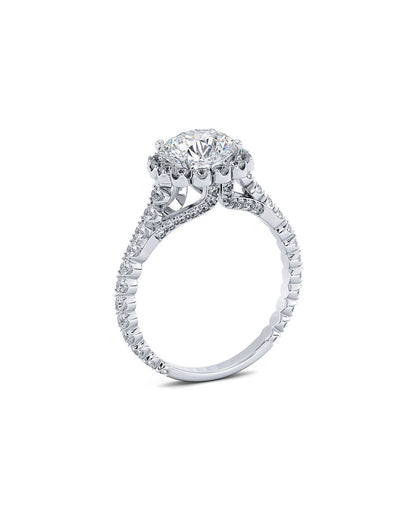 Diamond ring with a white background side
