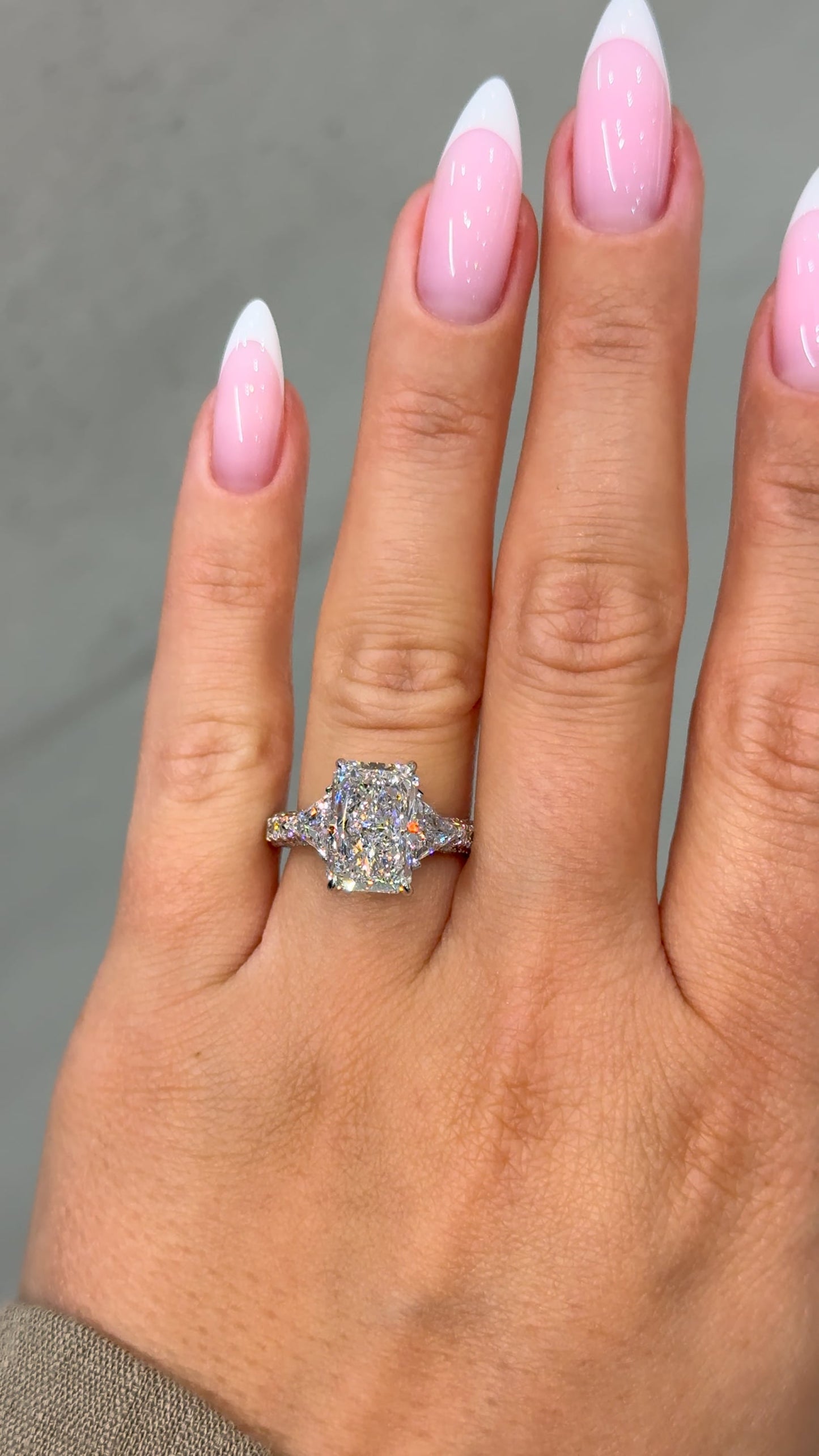 Liorin 7.41 Carat Elongated Radiant Cut Lab Grown Diamond Ring in 18k White Gold