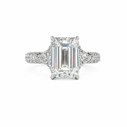 Liorisette 8.21 Carat Cushion Modified Brilliant Cut Lab Grown Diamond Ring in 18k White Gold