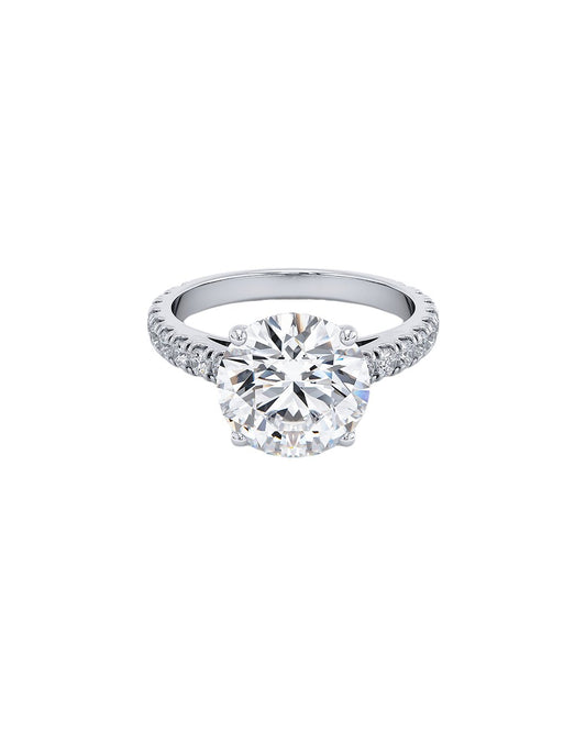 Diamond ring on a white background Front