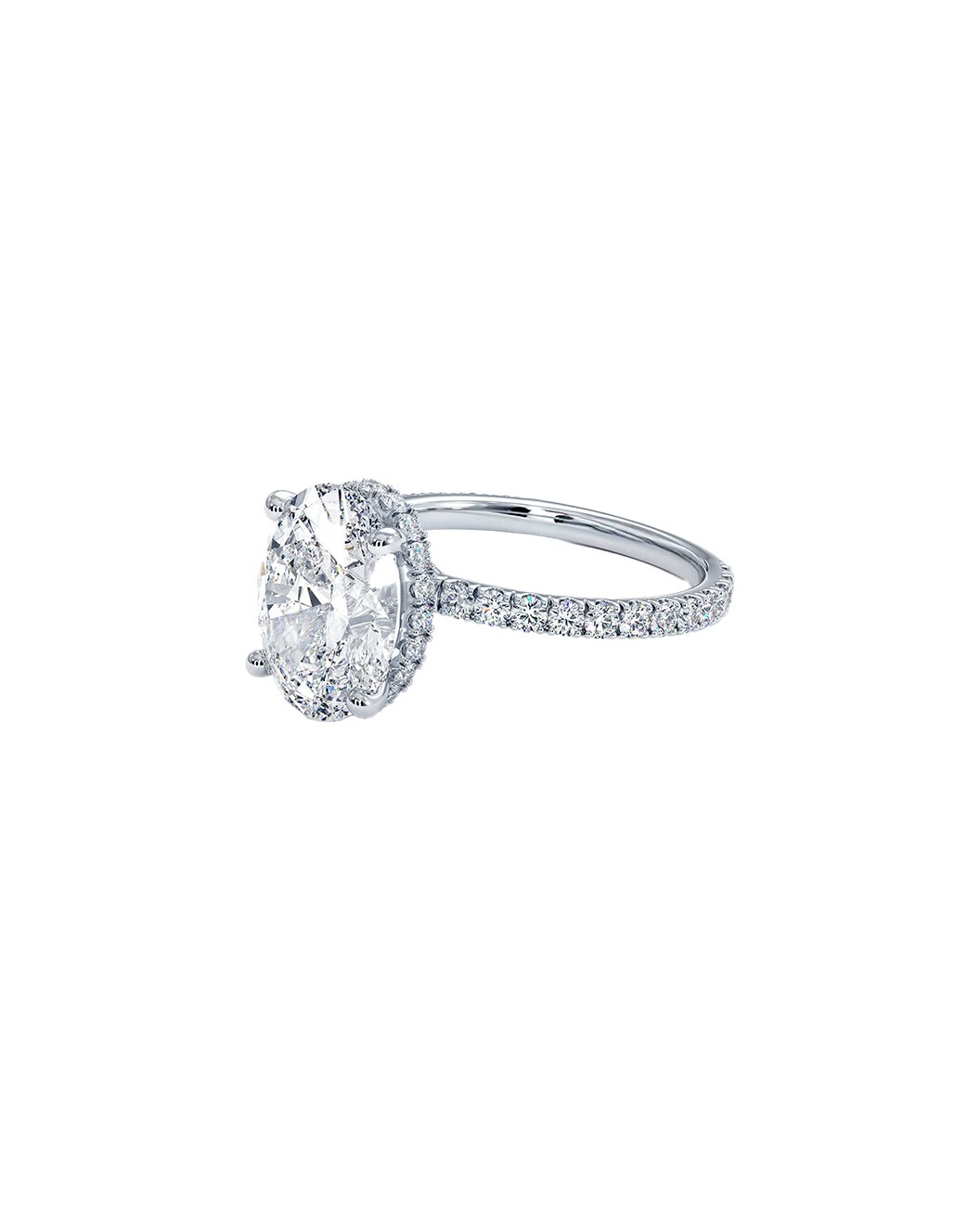 Liravina 3.50 Carat Oval Cut Lab Grown Diamond Engagement Ring in 14k White Gold