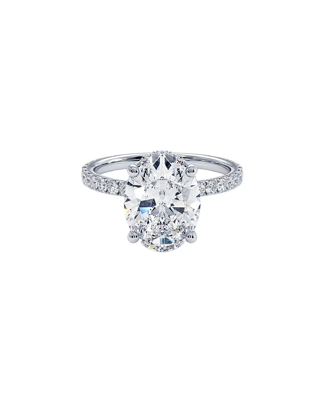 Liravina 3.50 Carat Oval Cut Lab Grown Diamond Engagement Ring in 14k White Gold 1