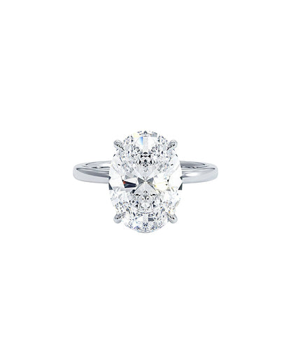 Liravina 5 Carat Oval Cut Lab Grown Diamond Engagement Ring in 14k White Gold