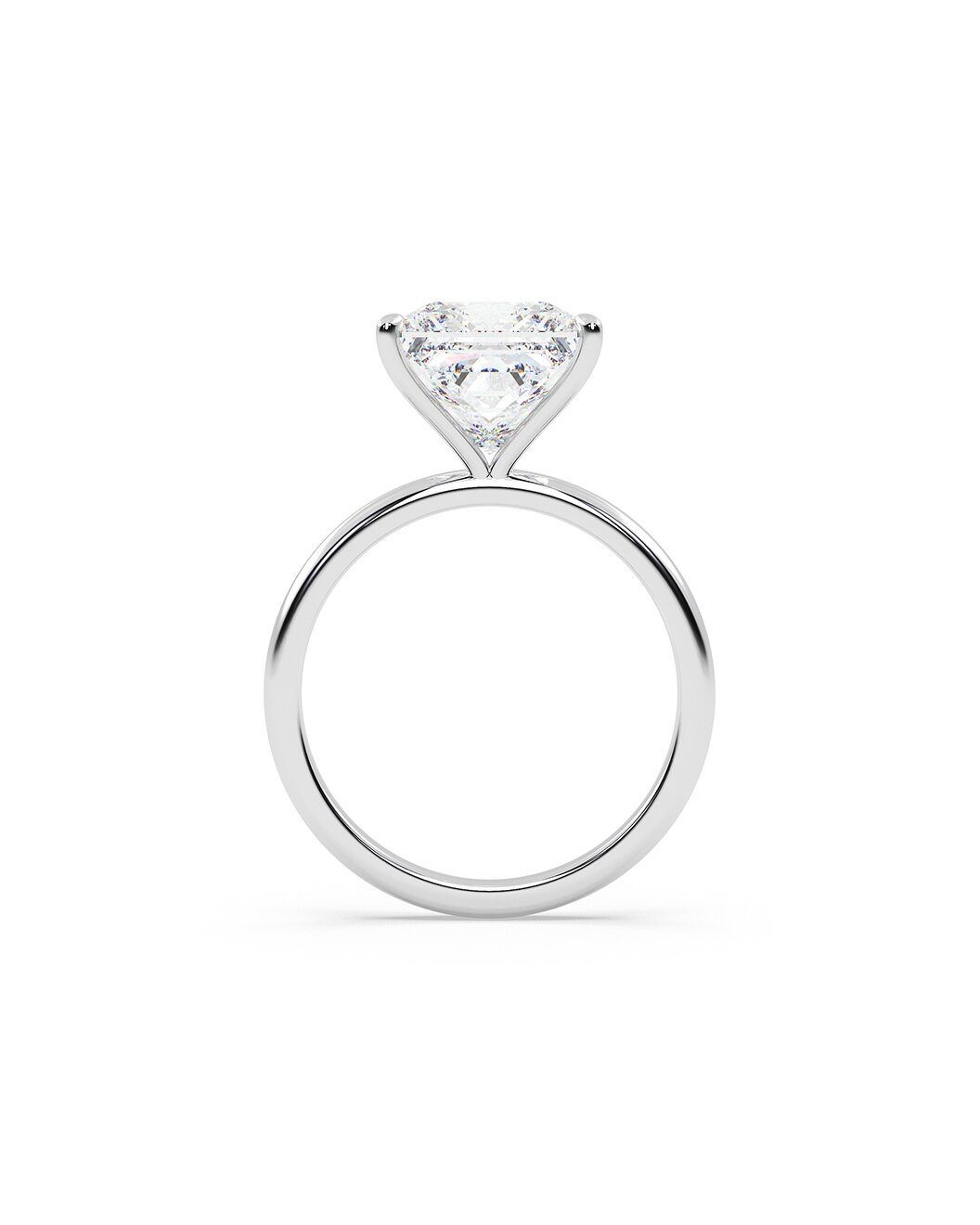 Liriel 5 Carat Princess Cut Lab Grown Diamond Engagement Ring in 14k White Gold Back View