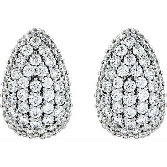 Lirielle 1.75 Carat Round Cut Lab Grown Diamond Teardrop Earrings in 14k White Gold