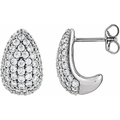 Lirielle 1.75 Carat Round Cut Lab Grown Diamond Teardrop Earrings in 14k White Gold Side