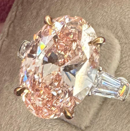 Liriellea 10.33 Cara Oval Cut Fancy Vivid Pink Diamond Engagement Ring in 18k White Gold