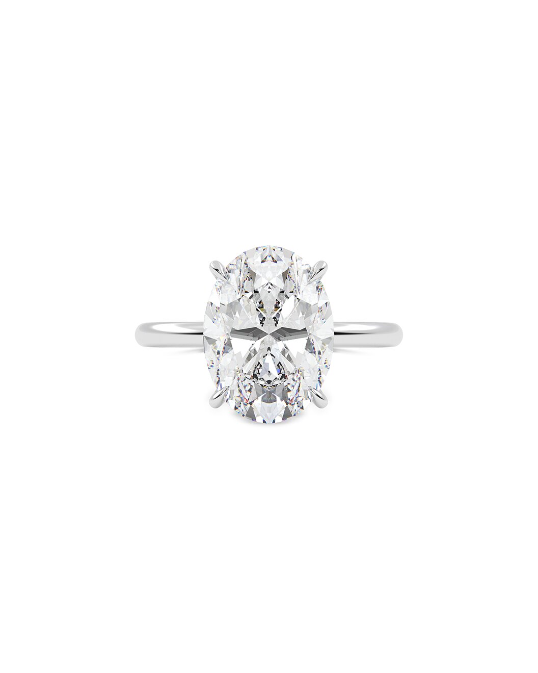Lirisse 4.00 Carat Oval Cut Lab Grown Diamond Engagement Ring in 14k White Gold