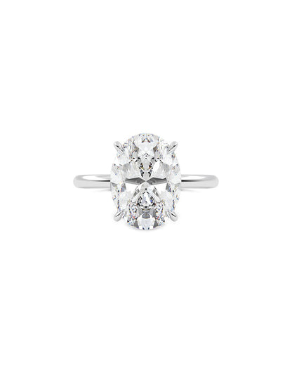 Lirisse 4.00 Carat Oval Cut Lab Grown Diamond Engagement Ring in 14k White Gold