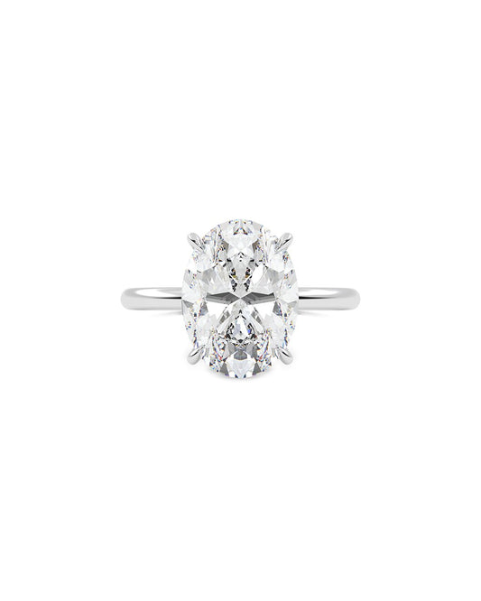 Lirisse 4.00 Carat Oval Cut Lab Grown Diamond Engagement Ring in 14k White Gold