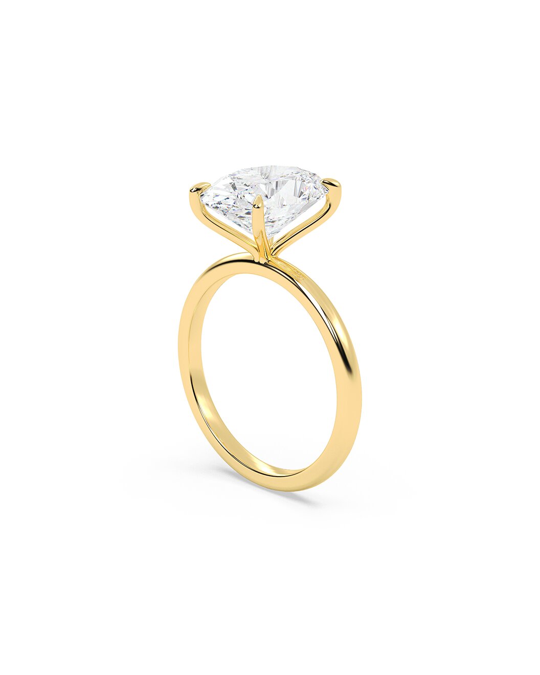 Liriennea 4.00 Carat Oval Cut Lab Grown Diamond Engagement Ring in 14k Yellow Gold Up