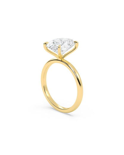 Liriennea 4.00 Carat Oval Cut Lab Grown Diamond Engagement Ring in 14k Yellow Gold Up
