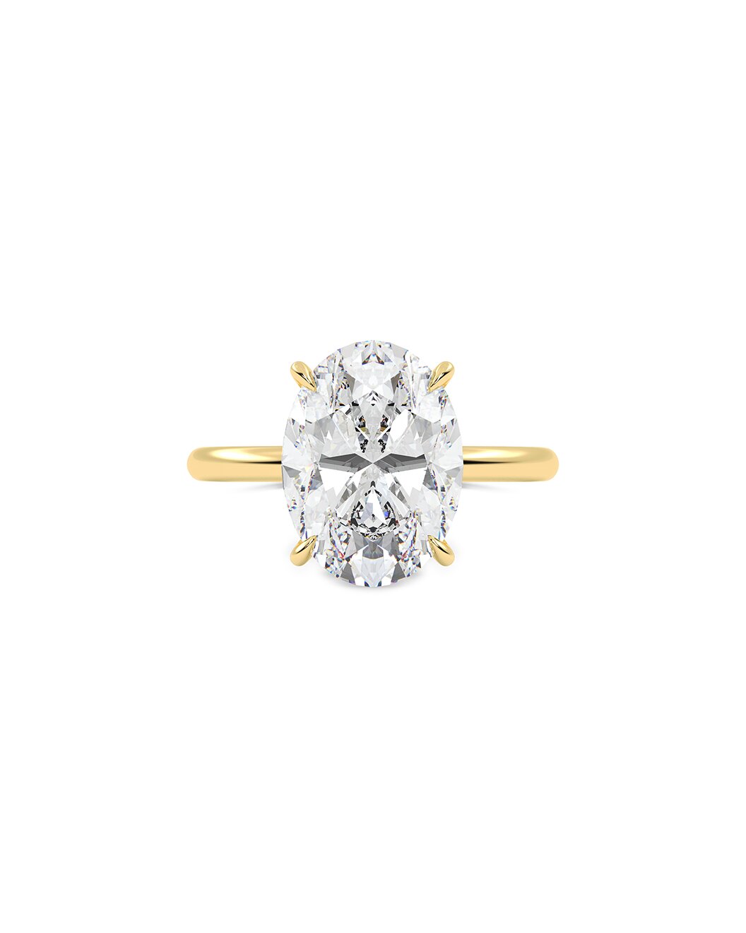 Liriennea 4.00 Carat Oval Cut Lab Grown Diamond Engagement Ring in 14k Yellow Gold Front