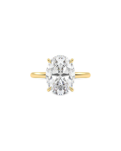 Liriennea 4.00 Carat Oval Cut Lab Grown Diamond Engagement Ring in 14k Yellow Gold Front