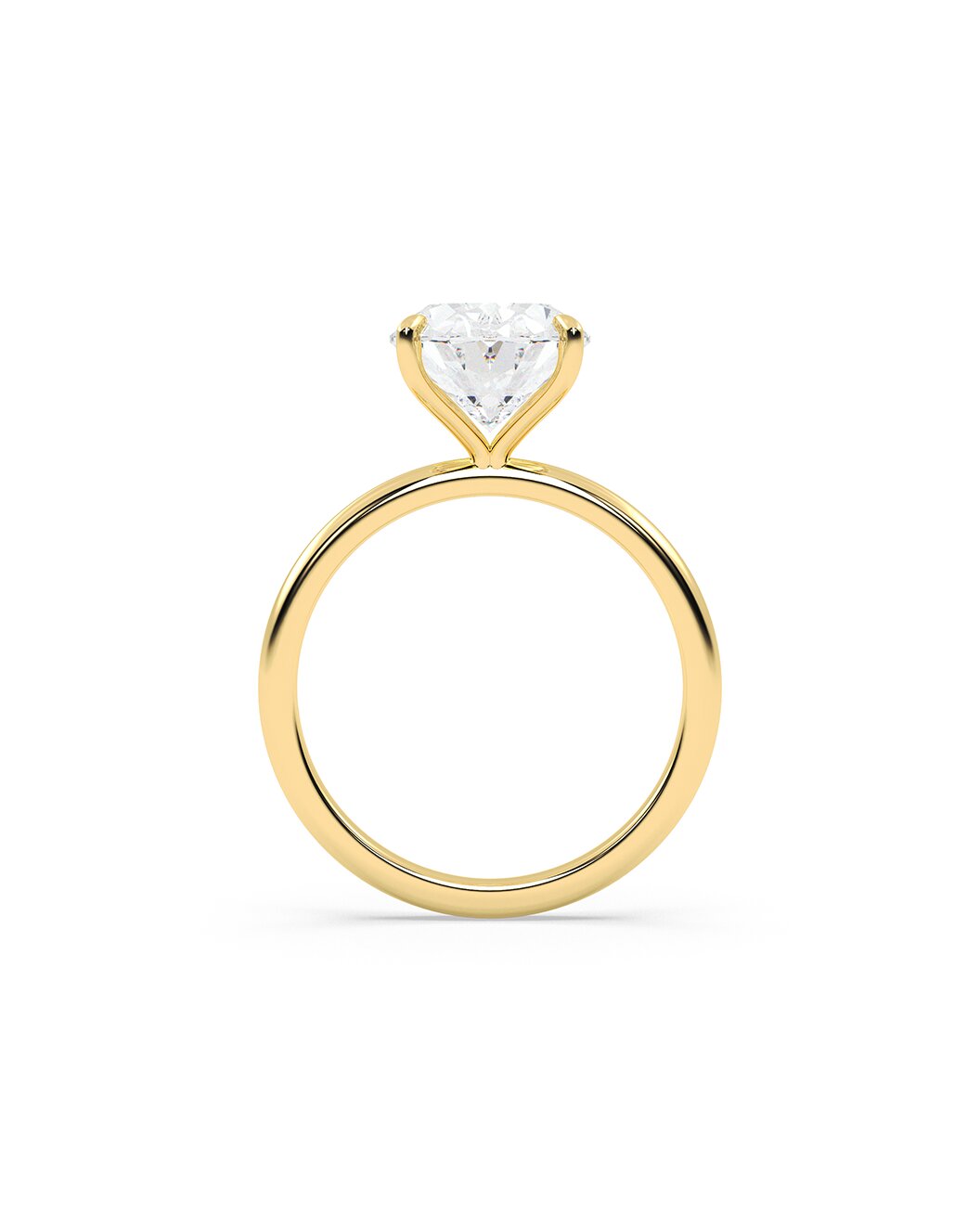 Liriennea 4.00 Carat Oval Cut Lab Grown Diamond Engagement Ring in 14k Yellow Gold Stand