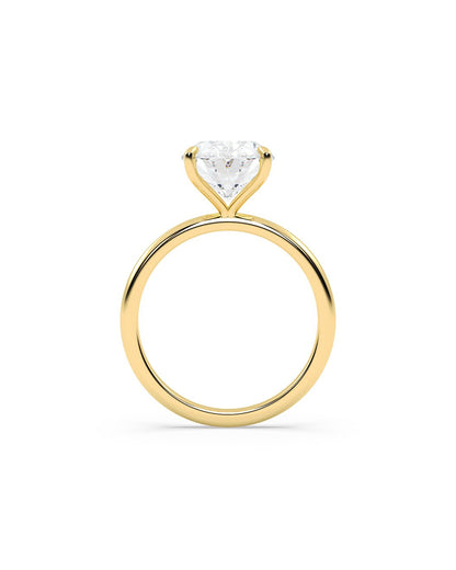 Liriennea 4.00 Carat Oval Cut Lab Grown Diamond Engagement Ring in 14k Yellow Gold Stand