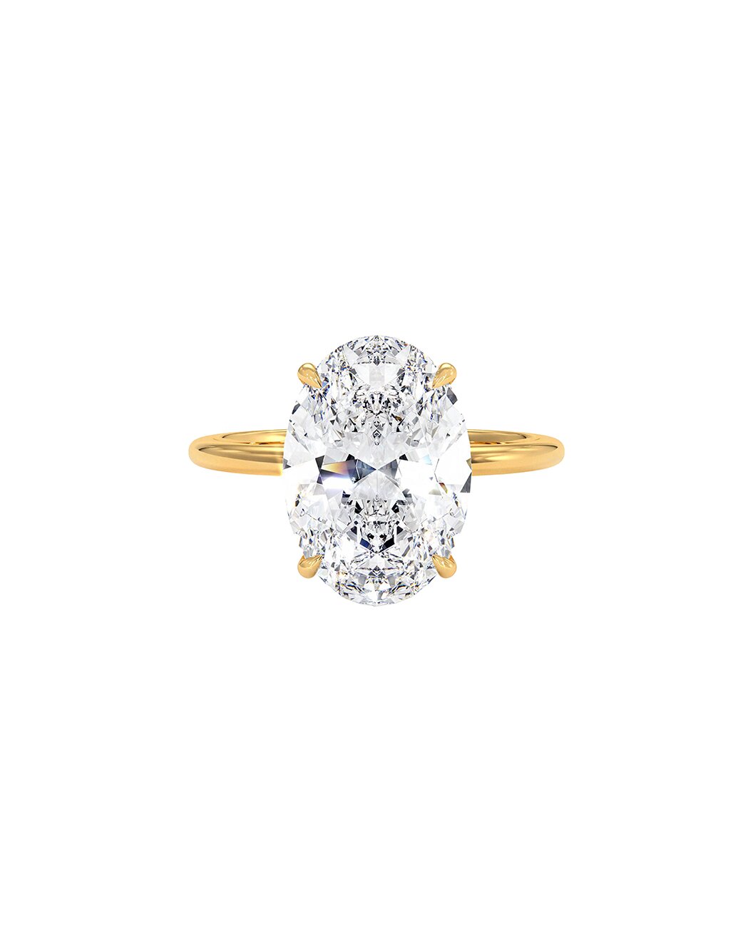 Lirissa 5 Carat Oval Cut Lab Grown Diamond Engagement Ring in 14k Yellow Gold