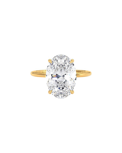 Lirissa 5 Carat Oval Cut Lab Grown Diamond Engagement Ring in 14k Yellow Gold