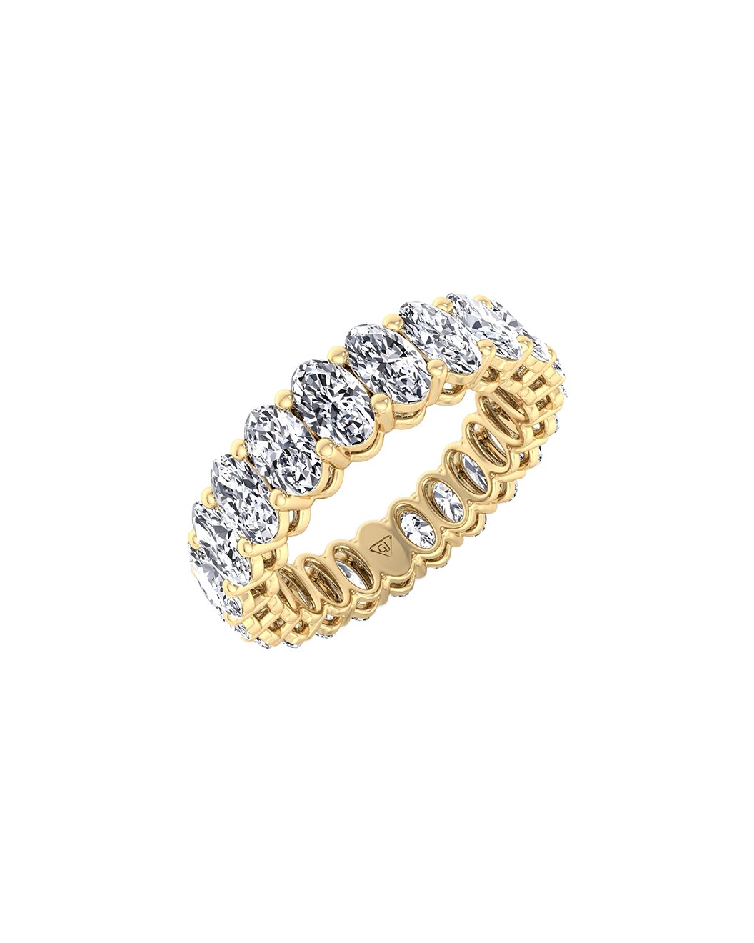 Lirra 10.76 Carat Oval Cut Lab Grown Diamond Eternity Ring in 14k Yellow Gold