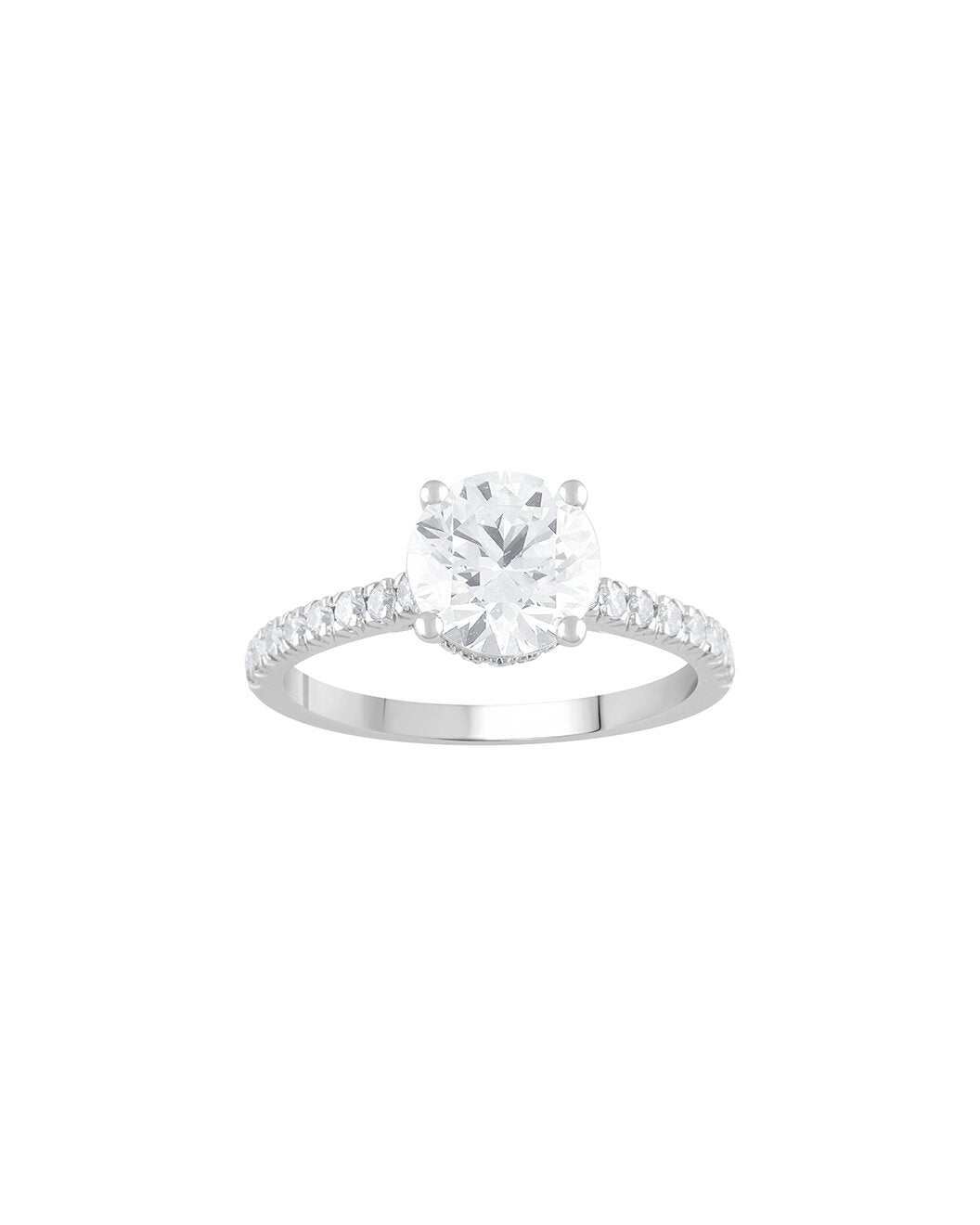 Lisavelle 2.50 Carat Round Cut Lab Grown Diamond Engagement Ring in 14k White Gold - Front