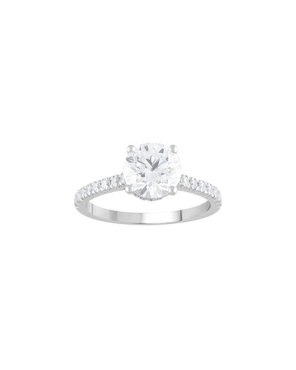 Lisavelle 2.50 Carat Round Cut Lab Grown Diamond Engagement Ring in 14k White Gold - Front