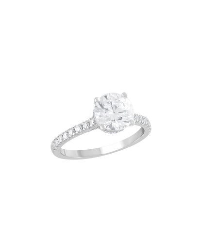 Lisavelle 2.50 Carat Round Cut Lab Grown Diamond Engagement Ring in 14k White Gold - Side