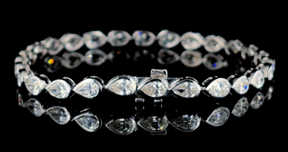Lisbet 6 Carat Pear Cut Lab Grown Diamond Tennis Bracelet Back