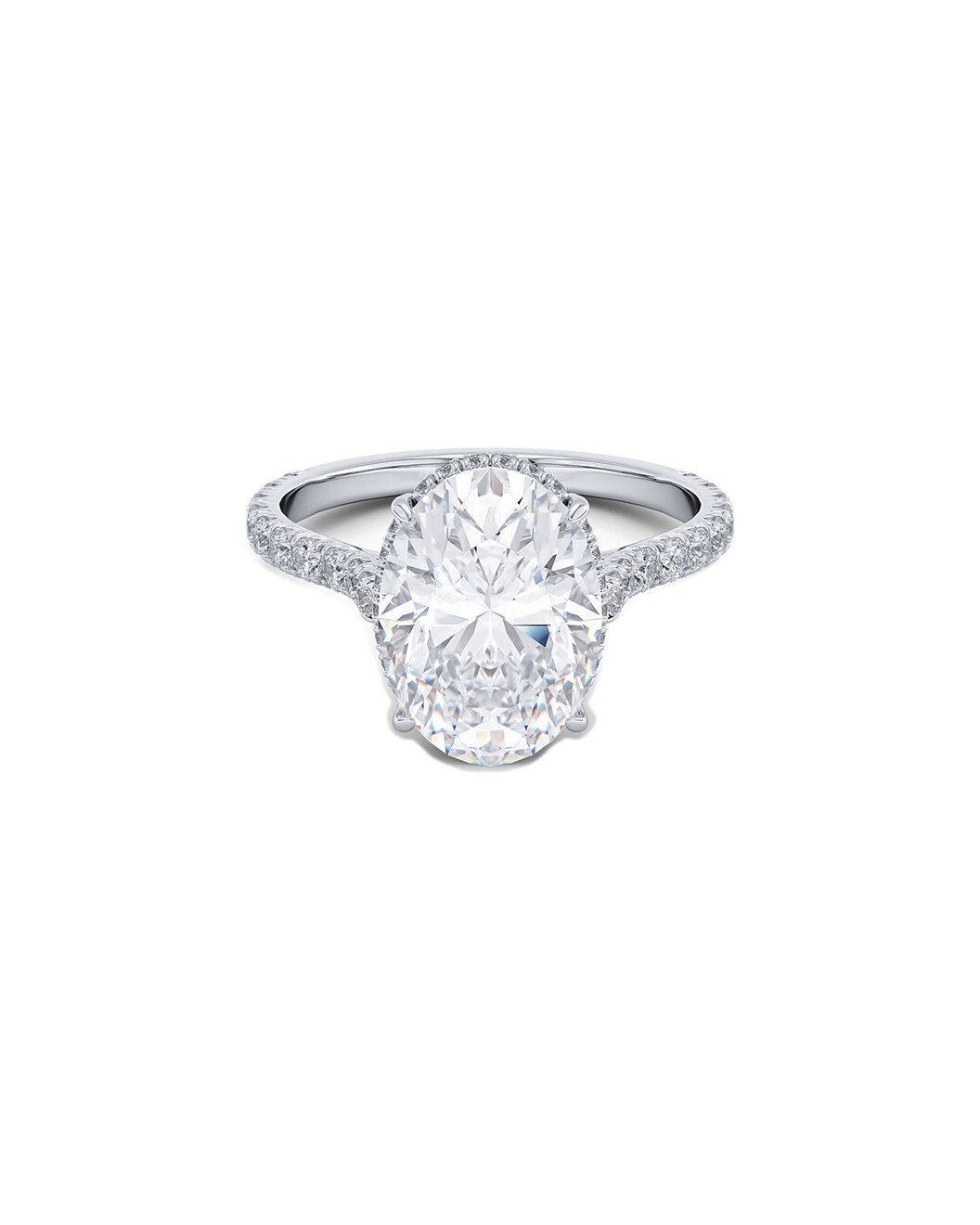 Lissavellea 3.70 Carat Oval Cut Lab Grown Diamond Engagement Ring in 14k White Gold front