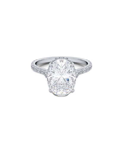 Lissavellea 3.70 Carat Oval Cut Lab Grown Diamond Engagement Ring in 14k White Gold front